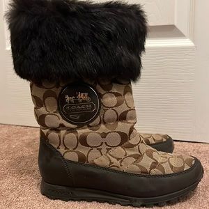 Coach Fur Top Boots